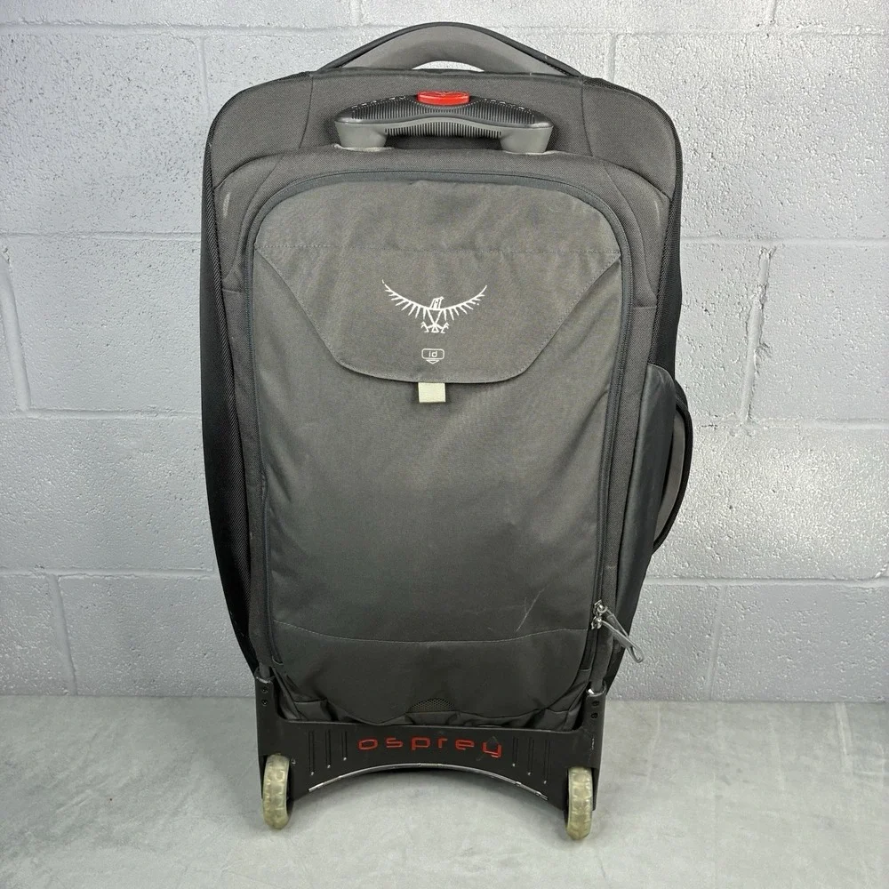 Osprey Meridian Wheeled Convertible Luggage Backpack Gray Carry On Travel Bag